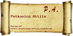 Petkovics Attila névjegykártya
