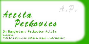 attila petkovics business card